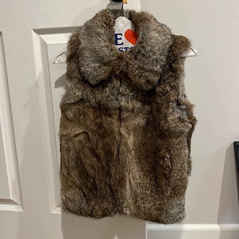 Girls 100% rabbit fur vest size M